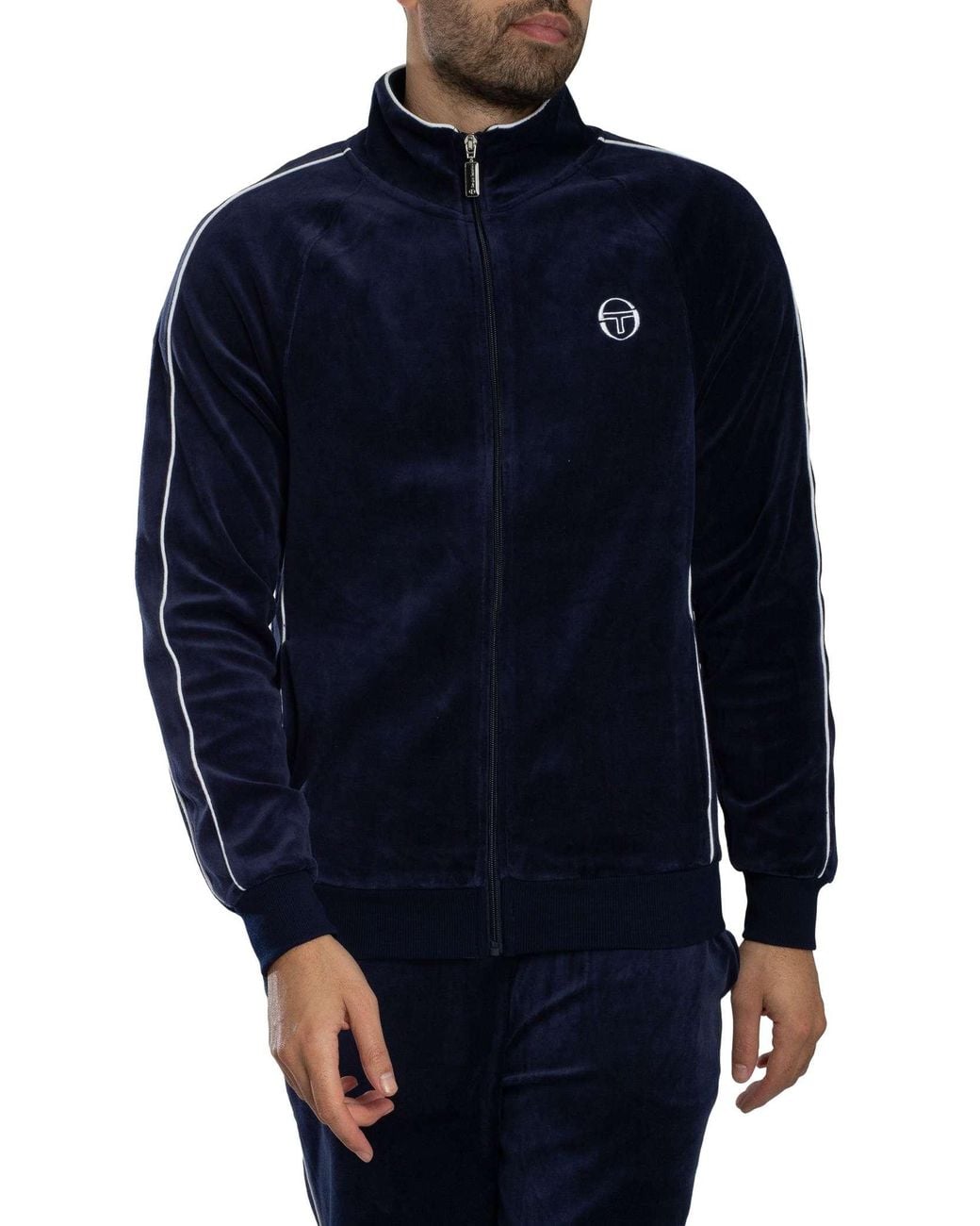 Sergio Tacchini Blue Tasso Velour Track Jacket for men