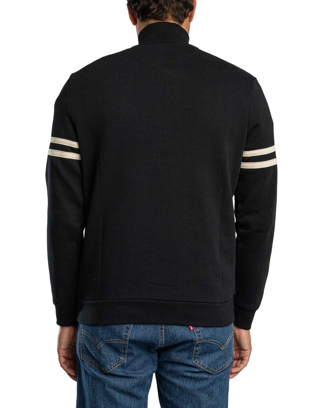 Sergio Tacchini Black Orion 1/4 Zip Sweatshirt for men