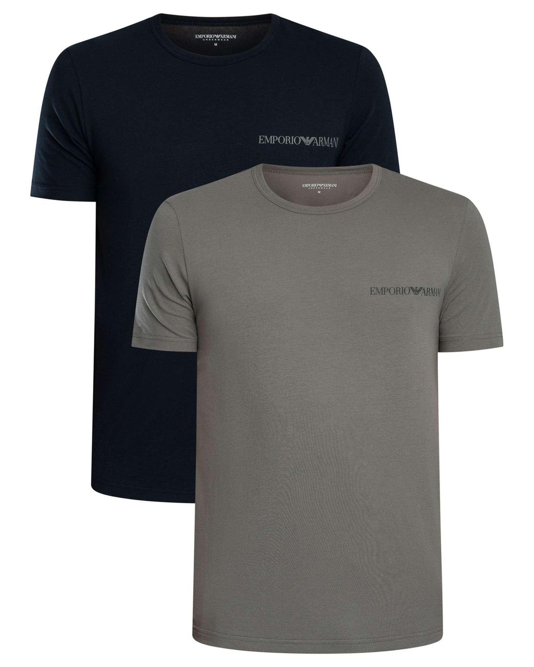 Emporio Armani Gray 2 Pack Lounge Crew T-Shirt for men