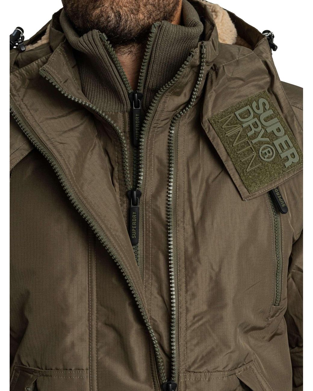 Superdry Brown Hooded Arctic Windcheater Jacket for men