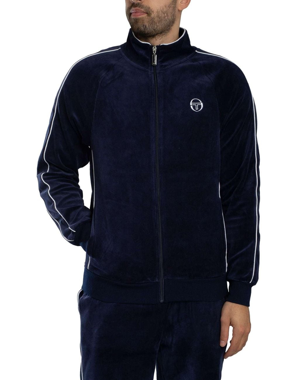 Sergio Tacchini Blue Tasso Velour Track Jacket for men