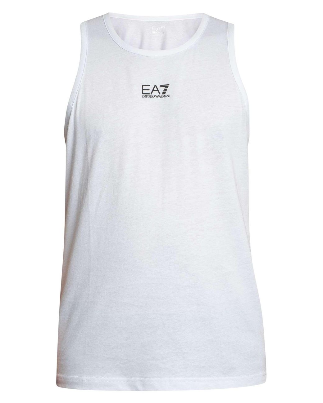 EA7 White Logo Slim Vest for men