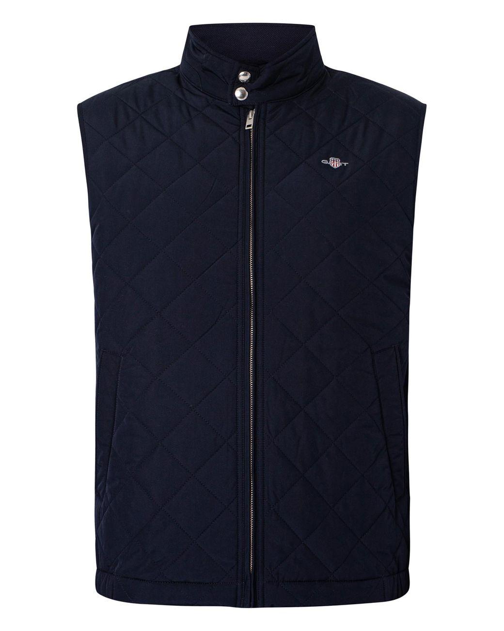 Gant Blue Quilted Windcheater Gilet for men