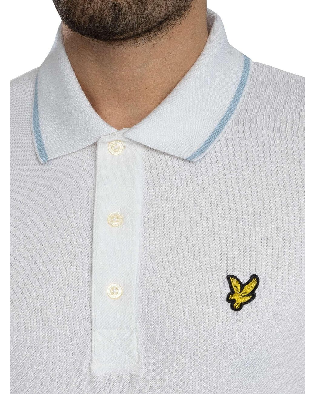 Lyle & Scott White Tipped Polo Shirt for men