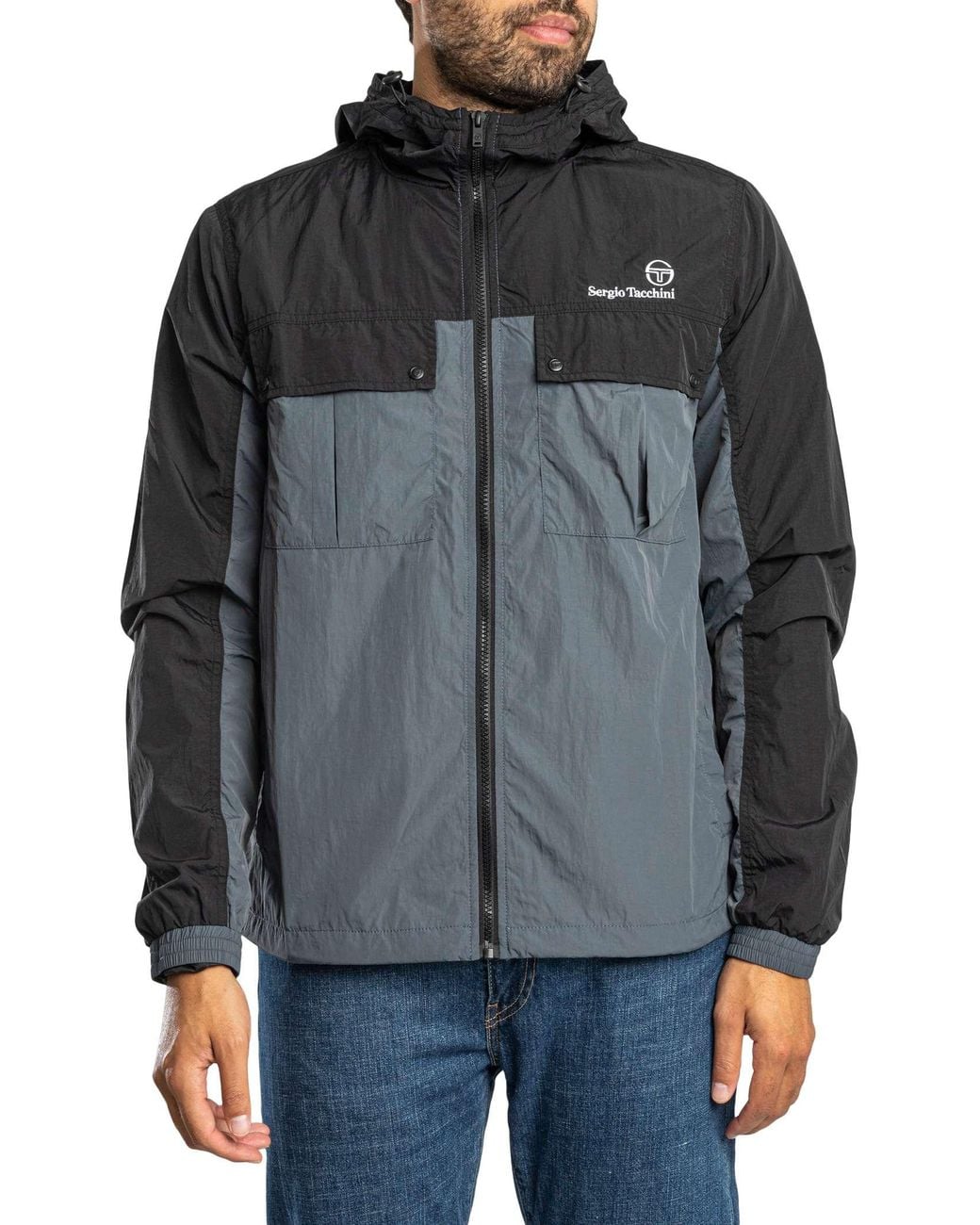Sergio Tacchini Gray Alba Hooded Jacket for men