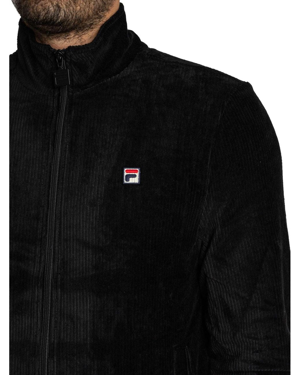 Fila Black Walter Corduroy Track Jacket for men