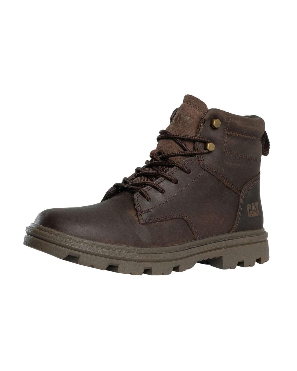 Caterpillar Brown Practitioner Mid Leather Boots for men