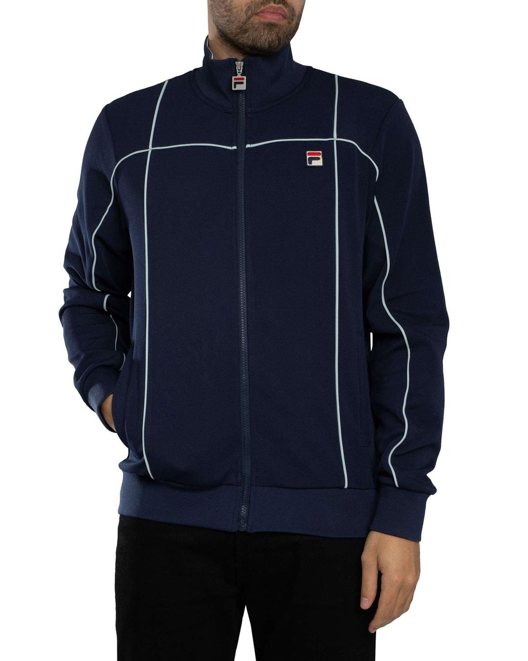 Fila Blue Armando Contrasting Piping Track Jacket for men