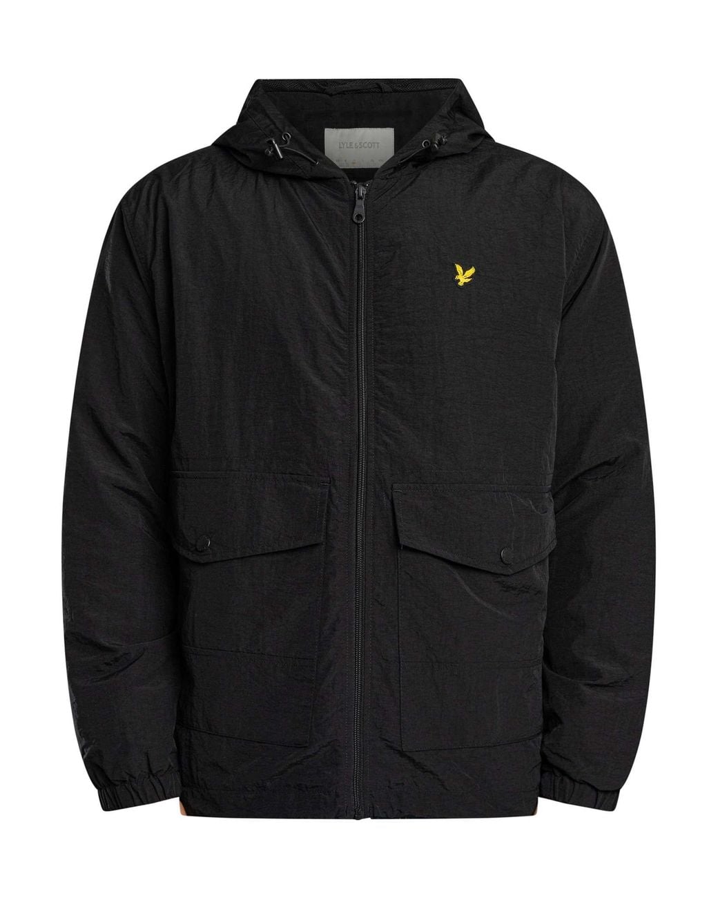 Lyle & Scott Black Hooded Utility Jacket for men