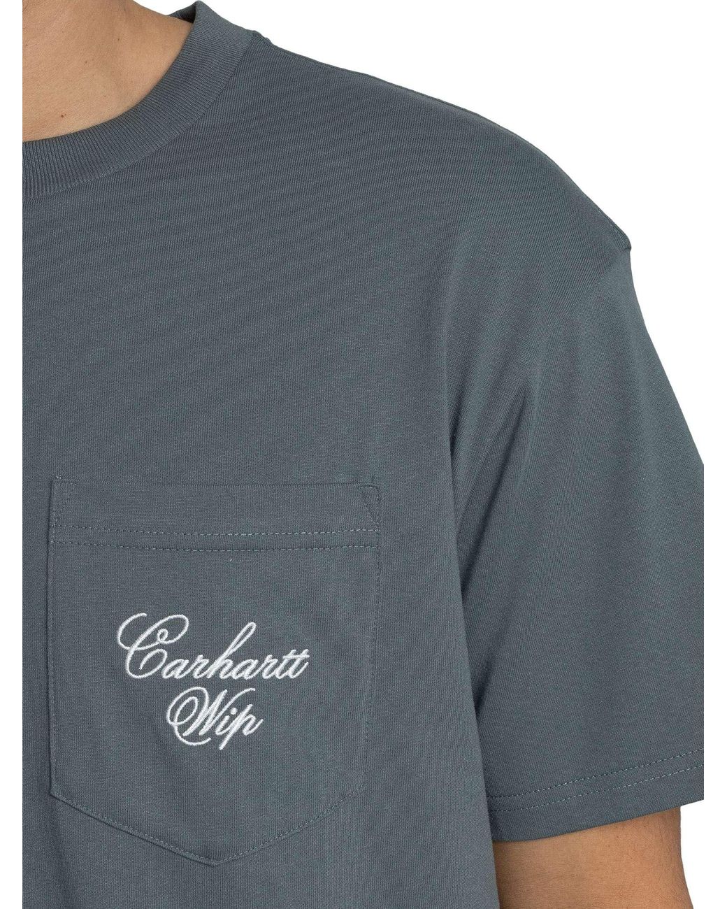 Carhartt Gray Longhand Pocket T-Shirt for men