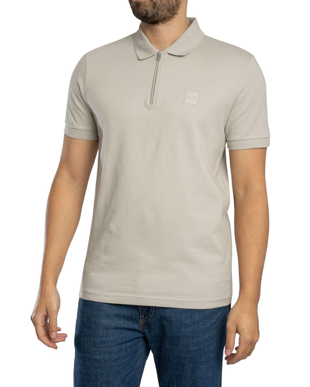 Boss Multicolor Passer Zip Polo Shirt for men