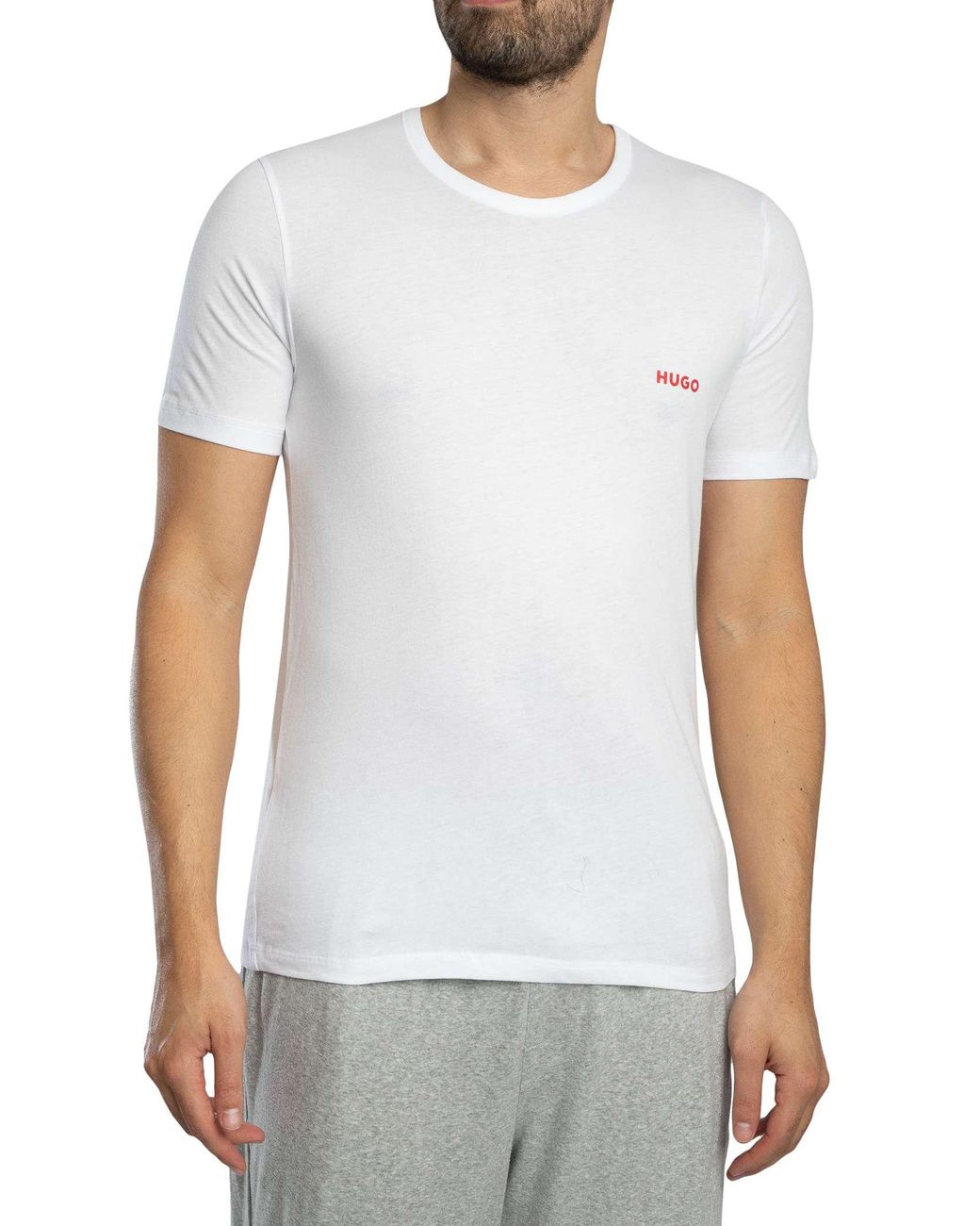 HUGO White 3 Pack Crew Lounge T-Shirt for men
