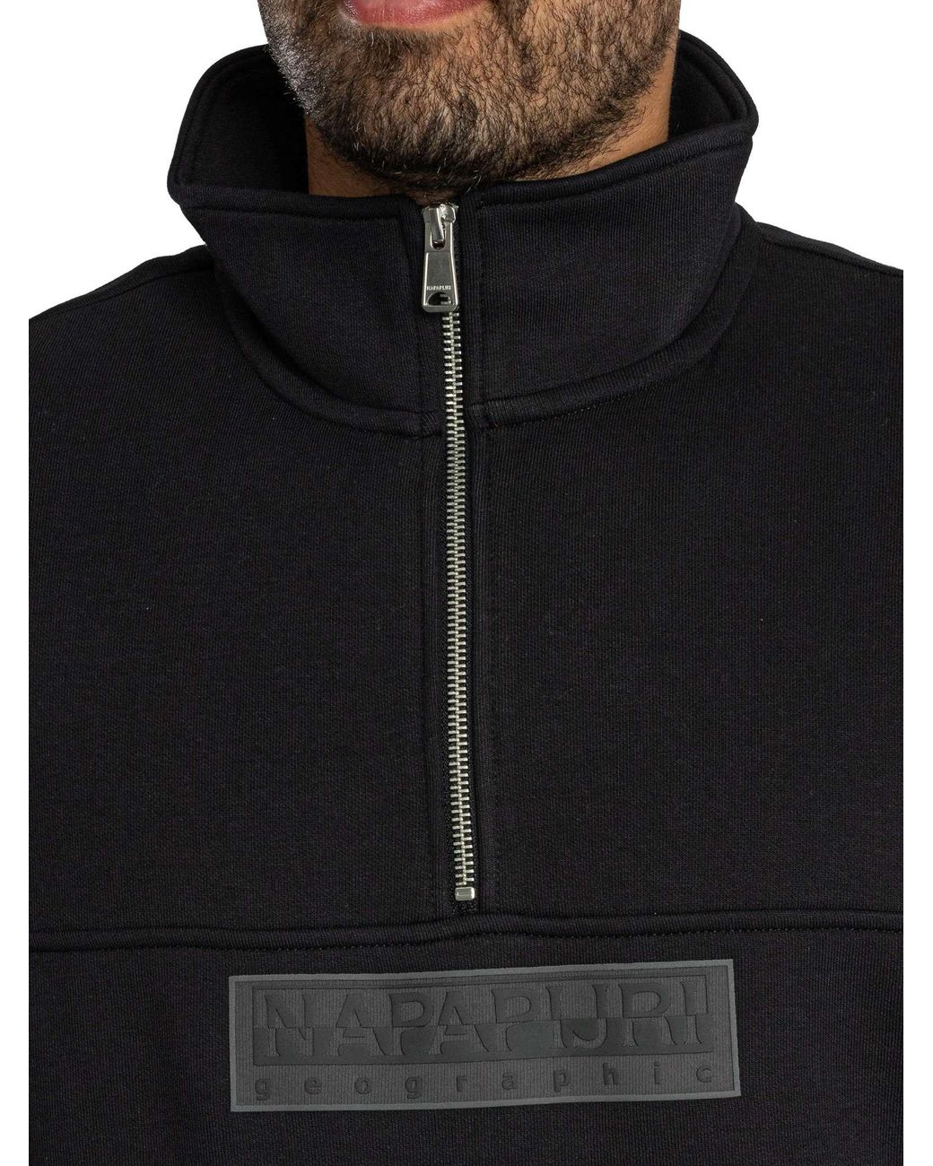 Napapijri Blue Box Logo 1/4 Zip Sweatshirt for men