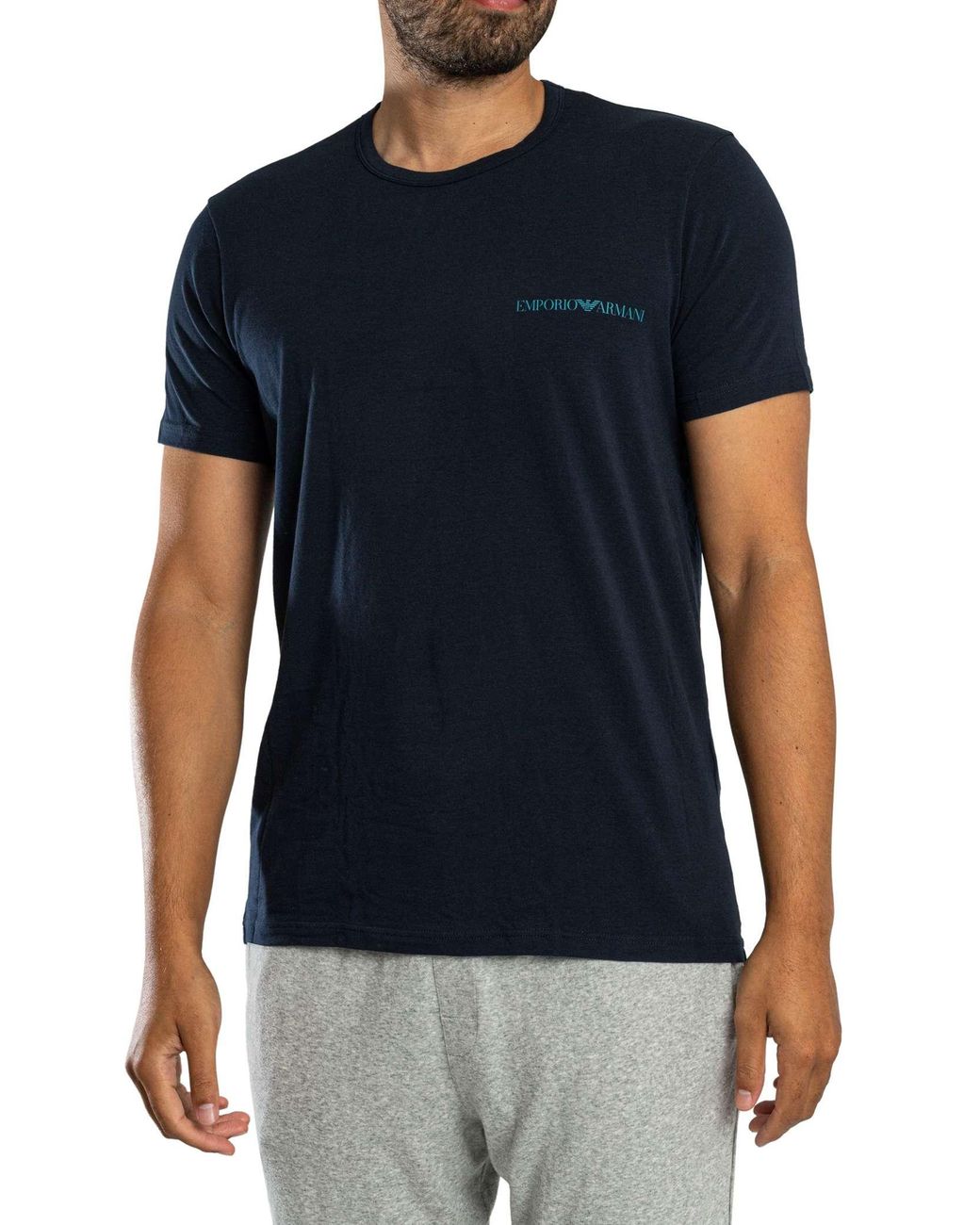 Emporio Armani Blue 2 Pack Lounge Crew Neck T-Shirt for men