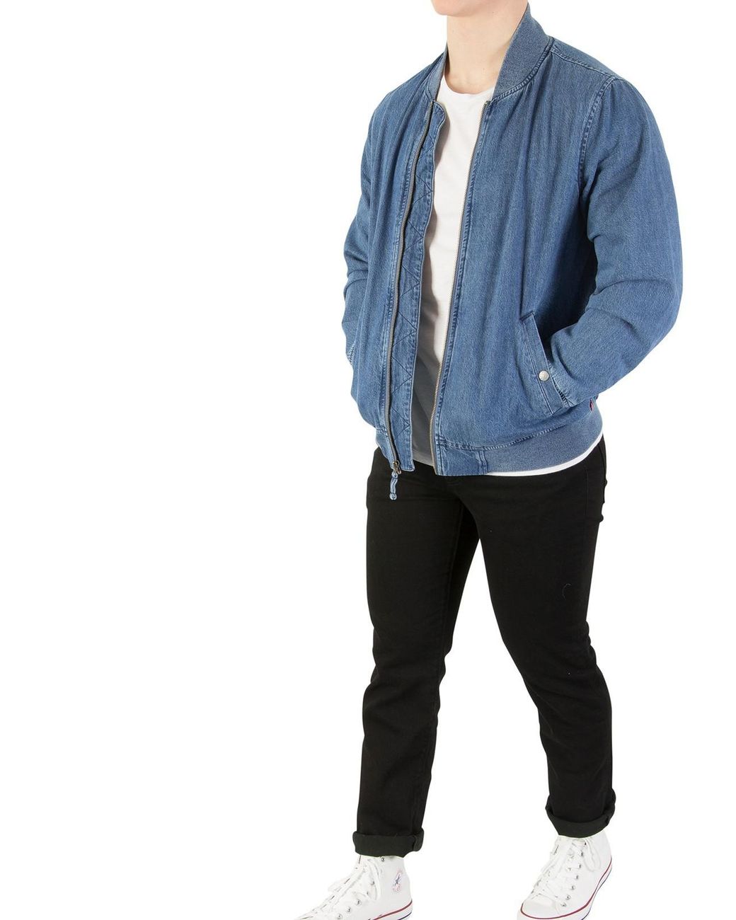 Levi's Cotton Indigo Lyon Bomber Jacket 