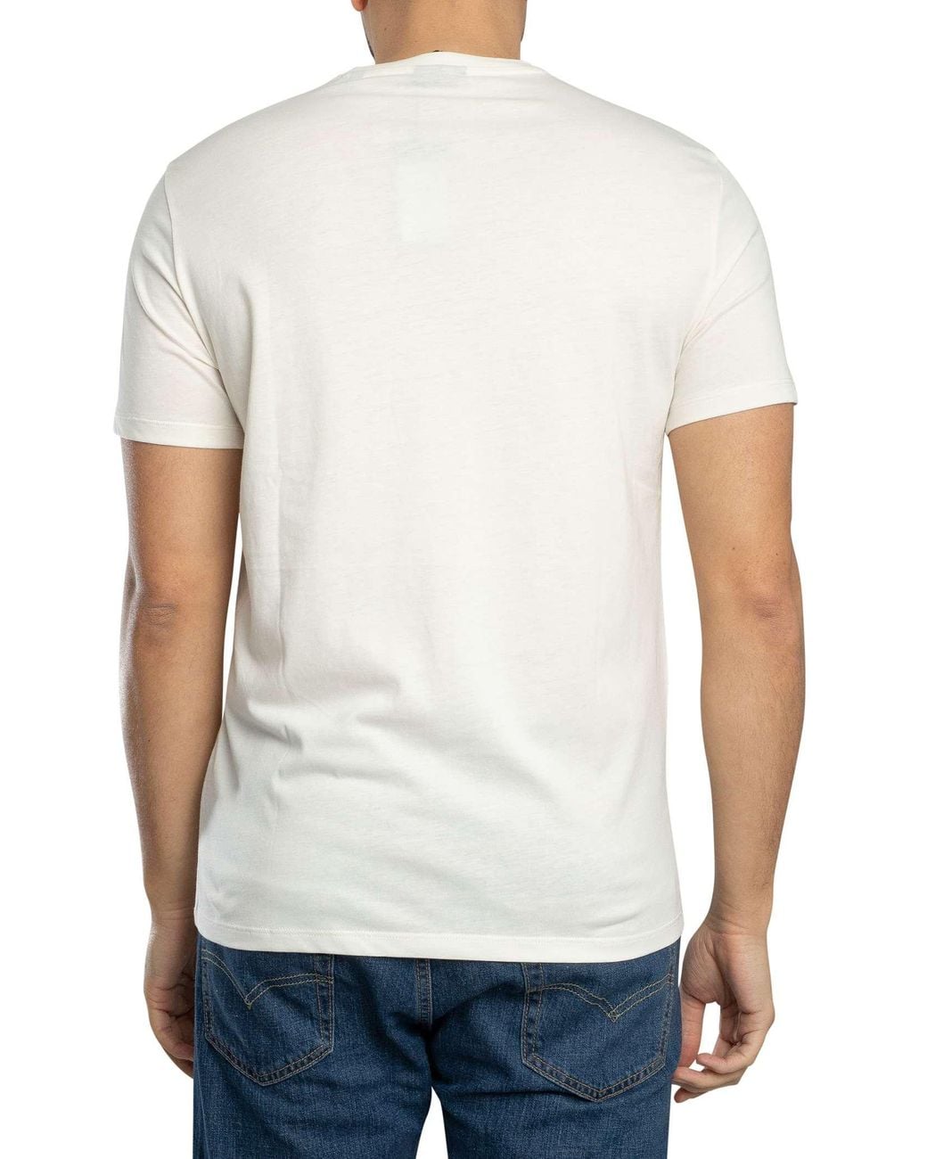 ARMANI EXCHANGE White Stripe Logo T-shirt for men