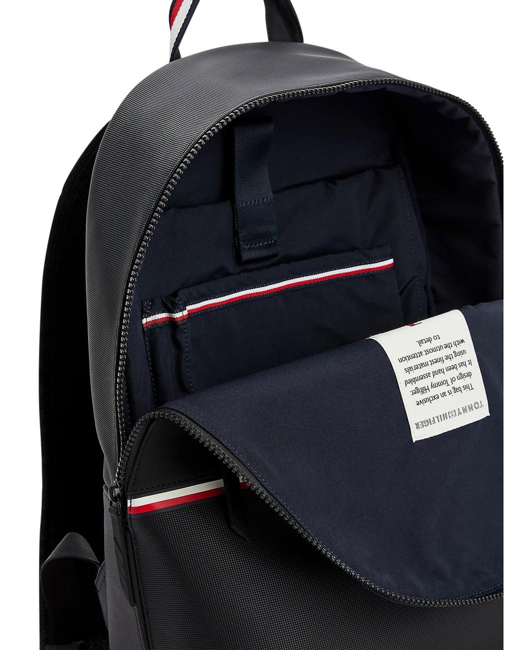 Tommy Hilfiger Stripe Logo Backpack in Black for Men | Lyst