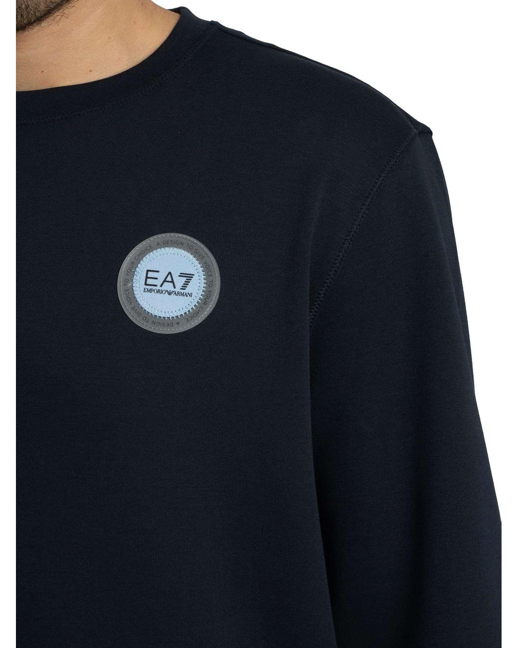 EA7 Blue Logo Patch Sweatshirt for men