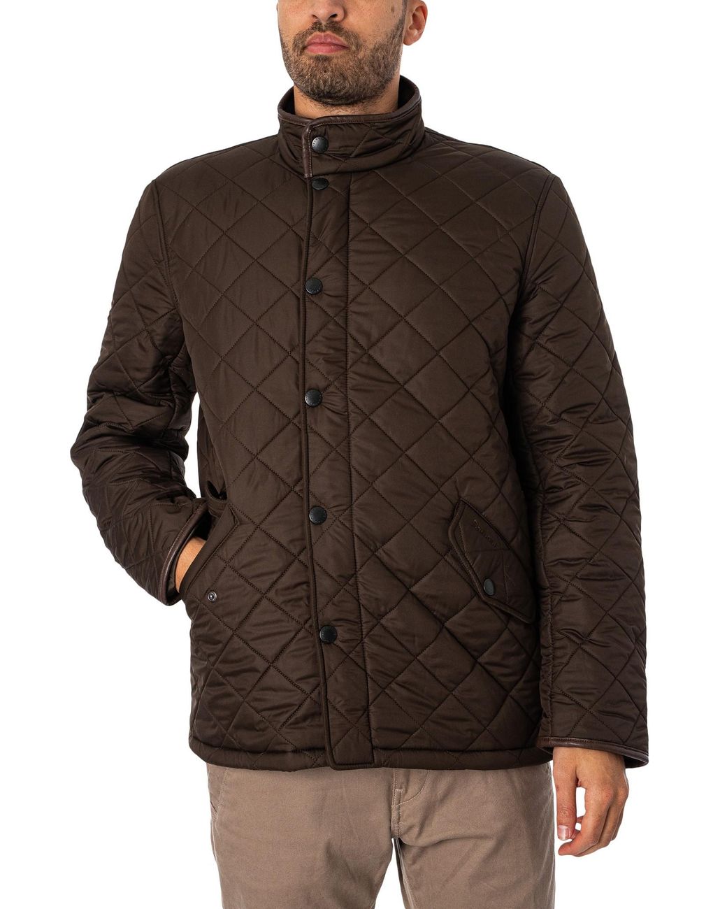 Barbour Brown Powell Quilted Jacket for men