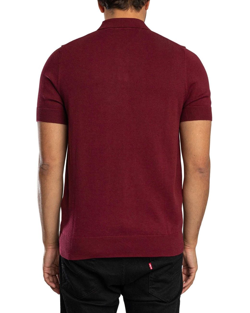 Lyle & Scott Red Knitted Polo Shirt for men
