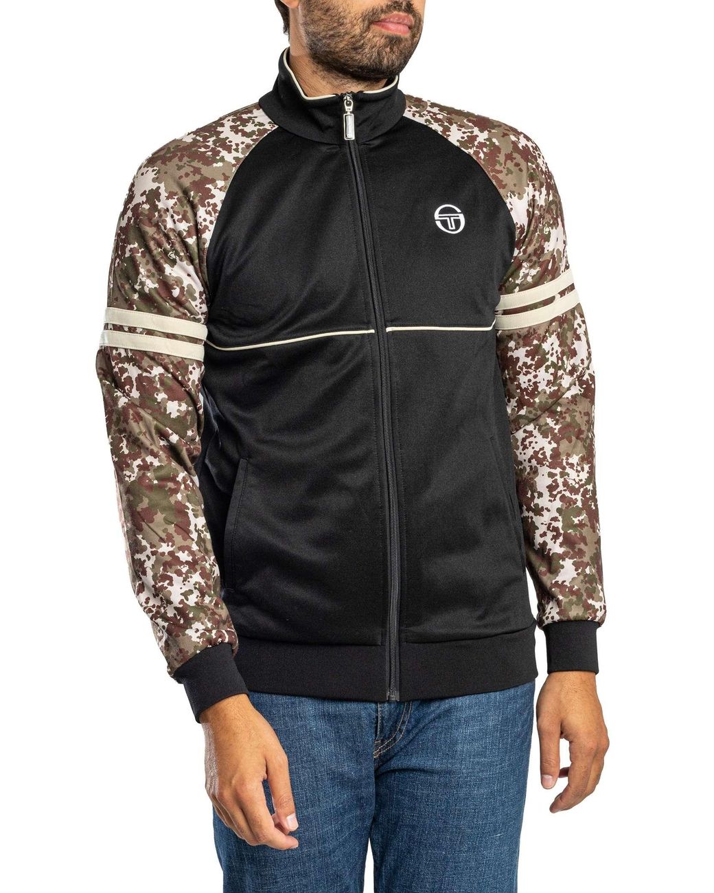 Sergio Tacchini Black Logo Track Jacket for men