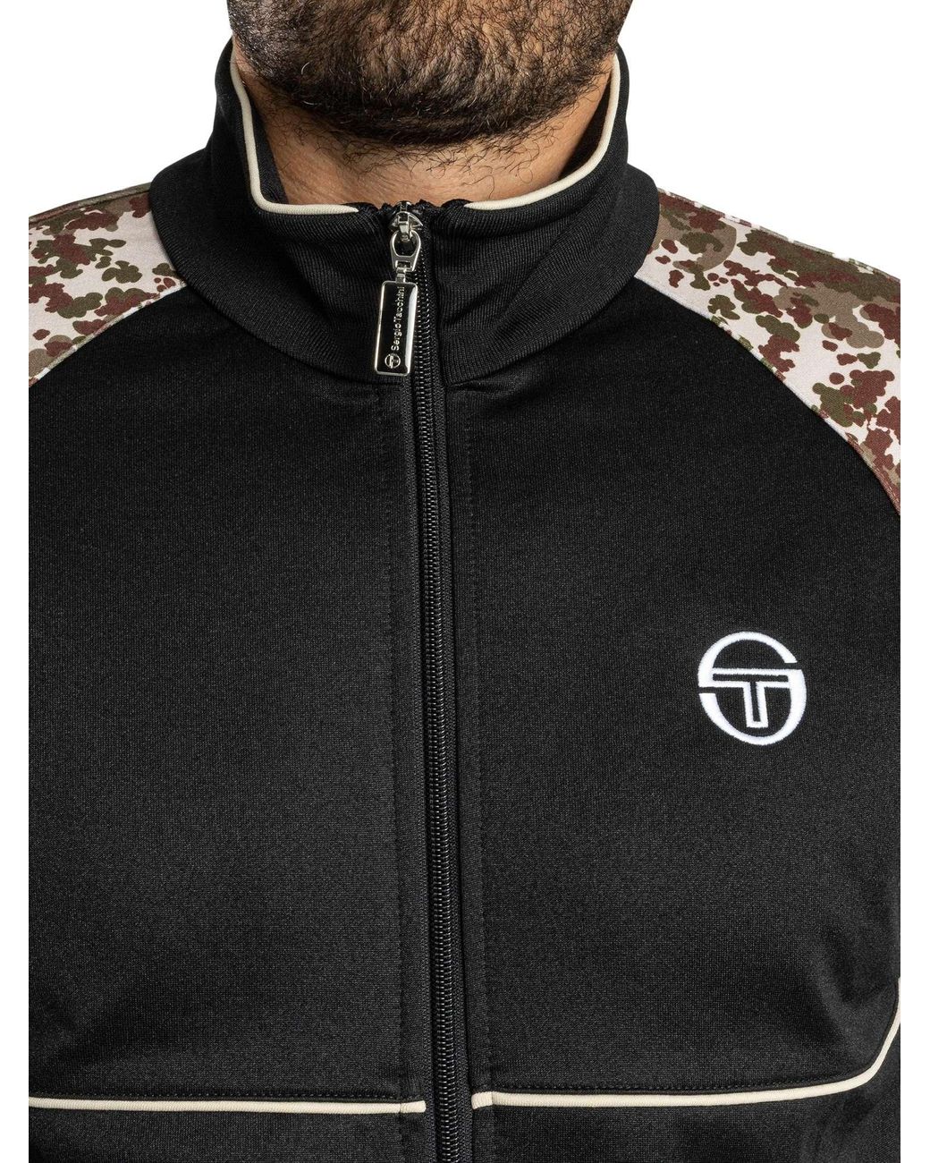 Sergio Tacchini Black Logo Track Jacket for men