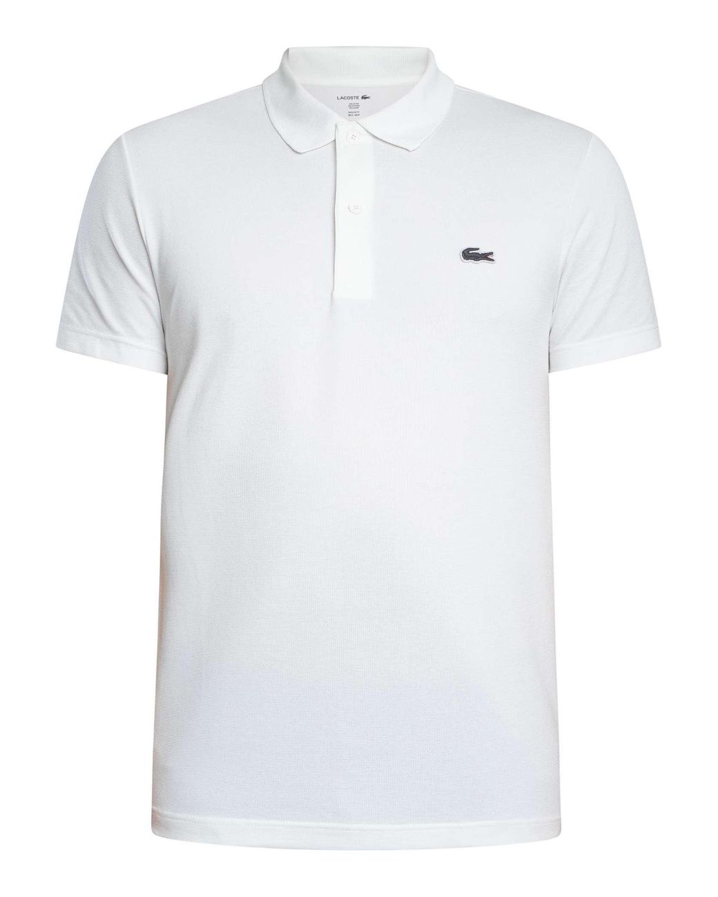 Lacoste White Regular Fit Cotton Blend Polo Shirt for men