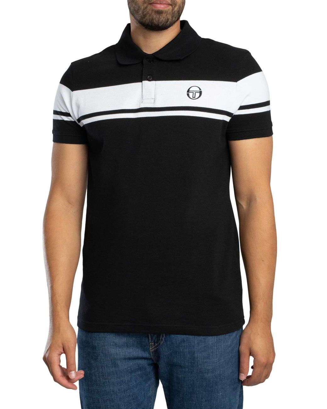 Sergio Tacchini Black Young Line Polo Shirt for men