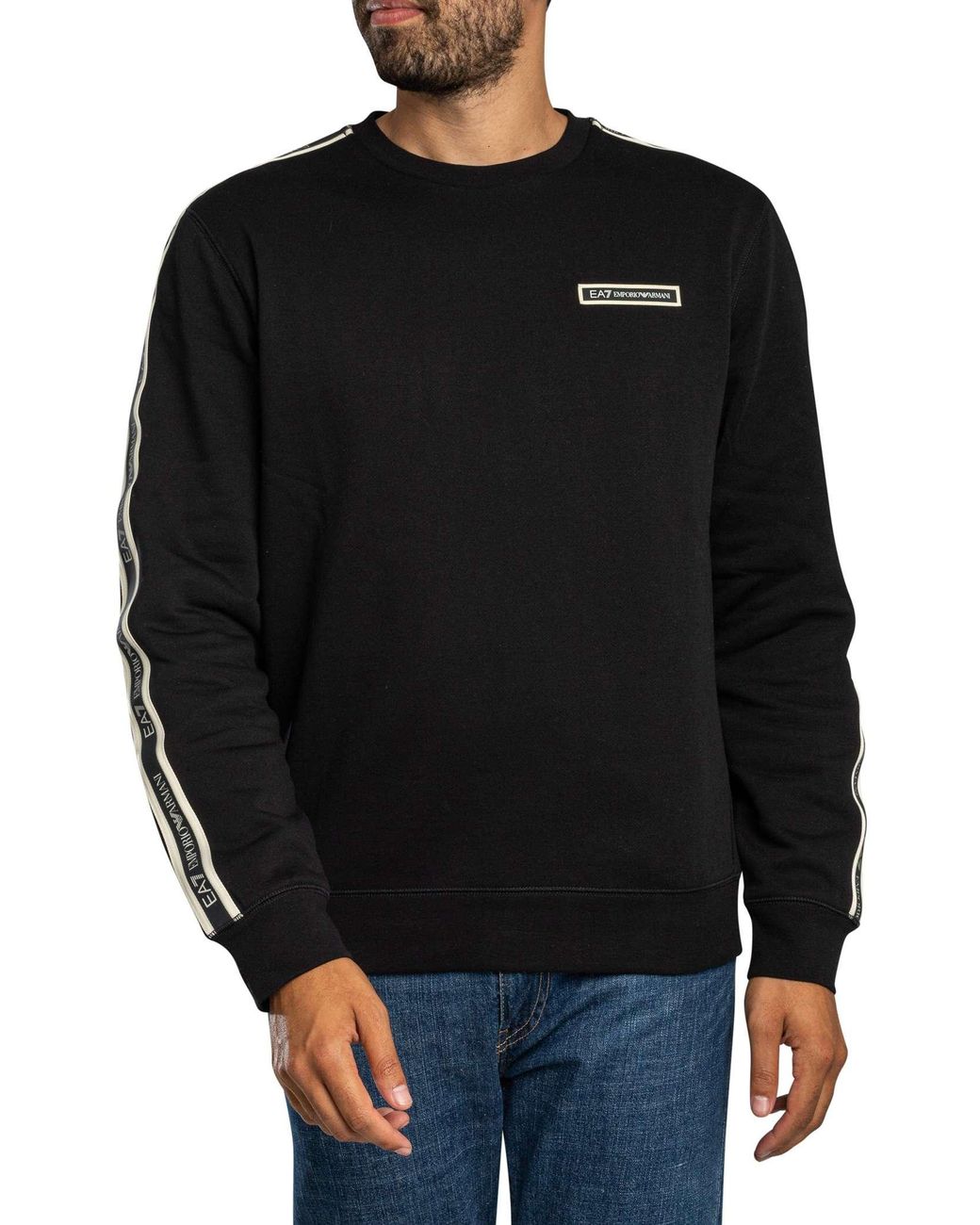 EA7 Black Box Logo Sweatshirt for men