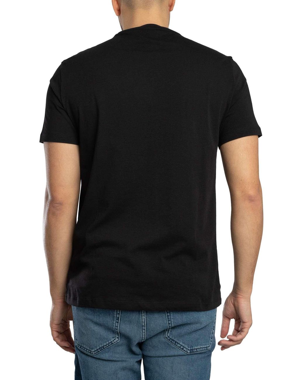 ARMANI EXCHANGE Black Outline Graphic Slim T-shirt for men
