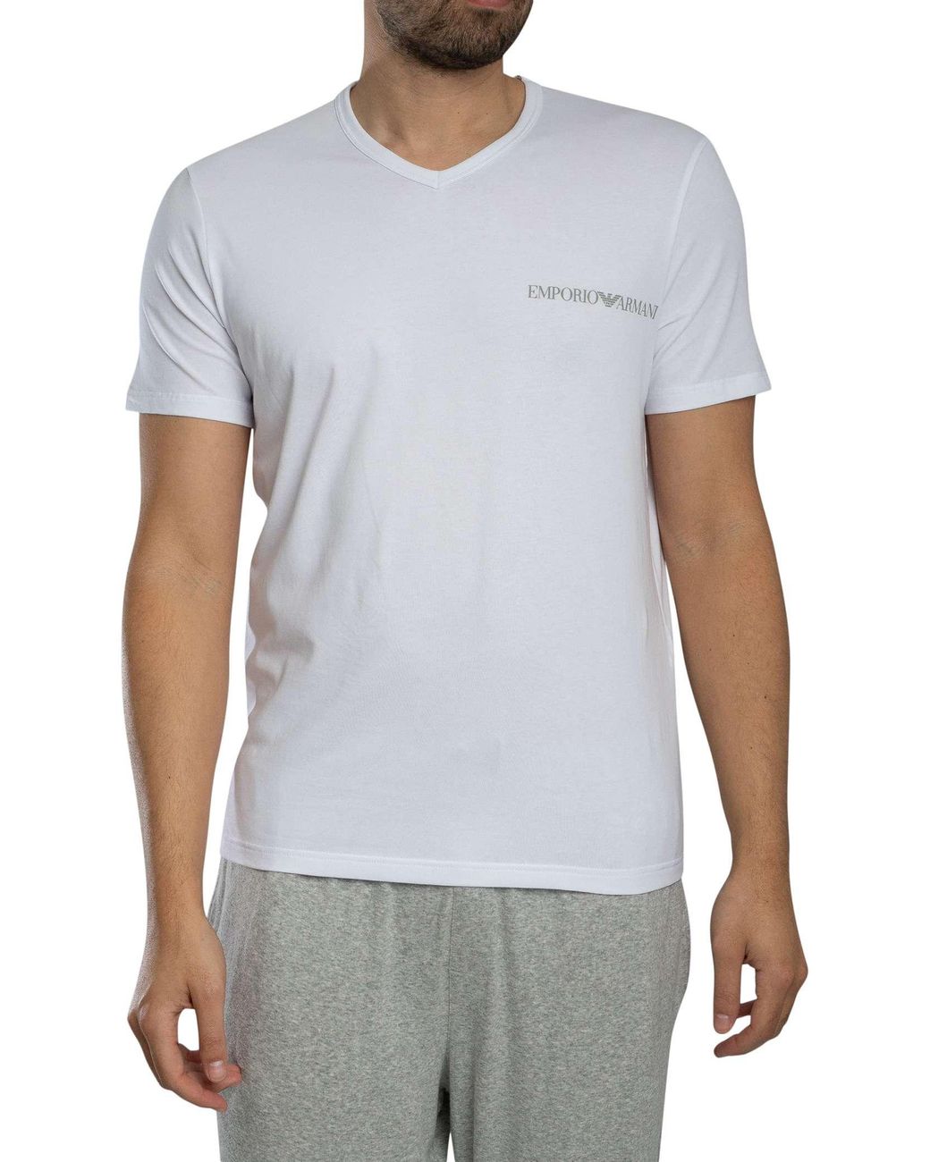 Emporio Armani Black 2 Pack Lounge V-Neck T-Shirt for men