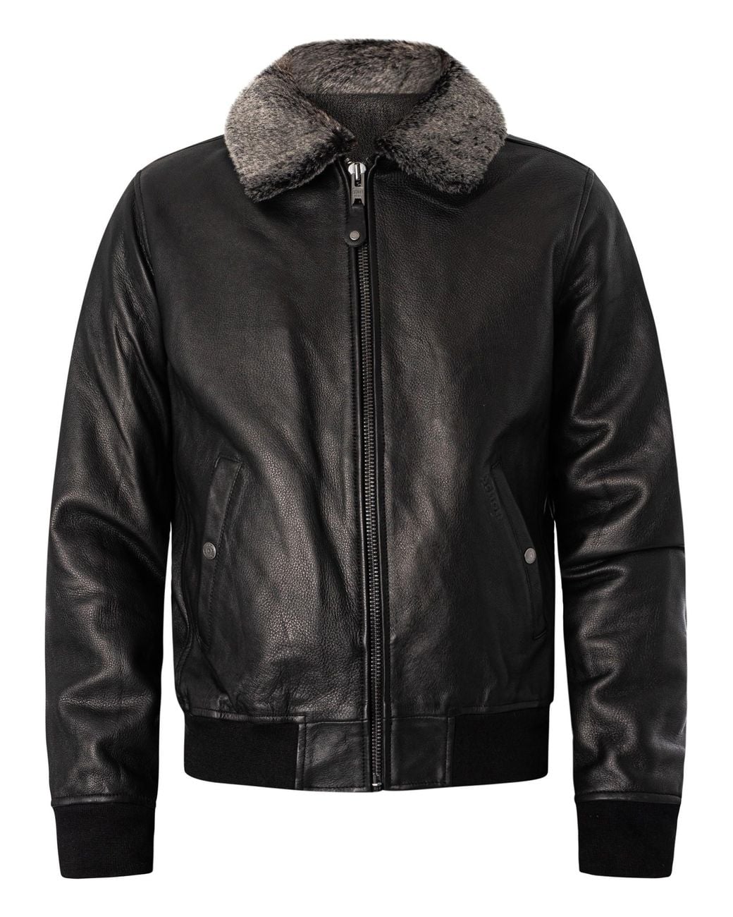 Schott Nyc Black Leather Flight Jacket for men
