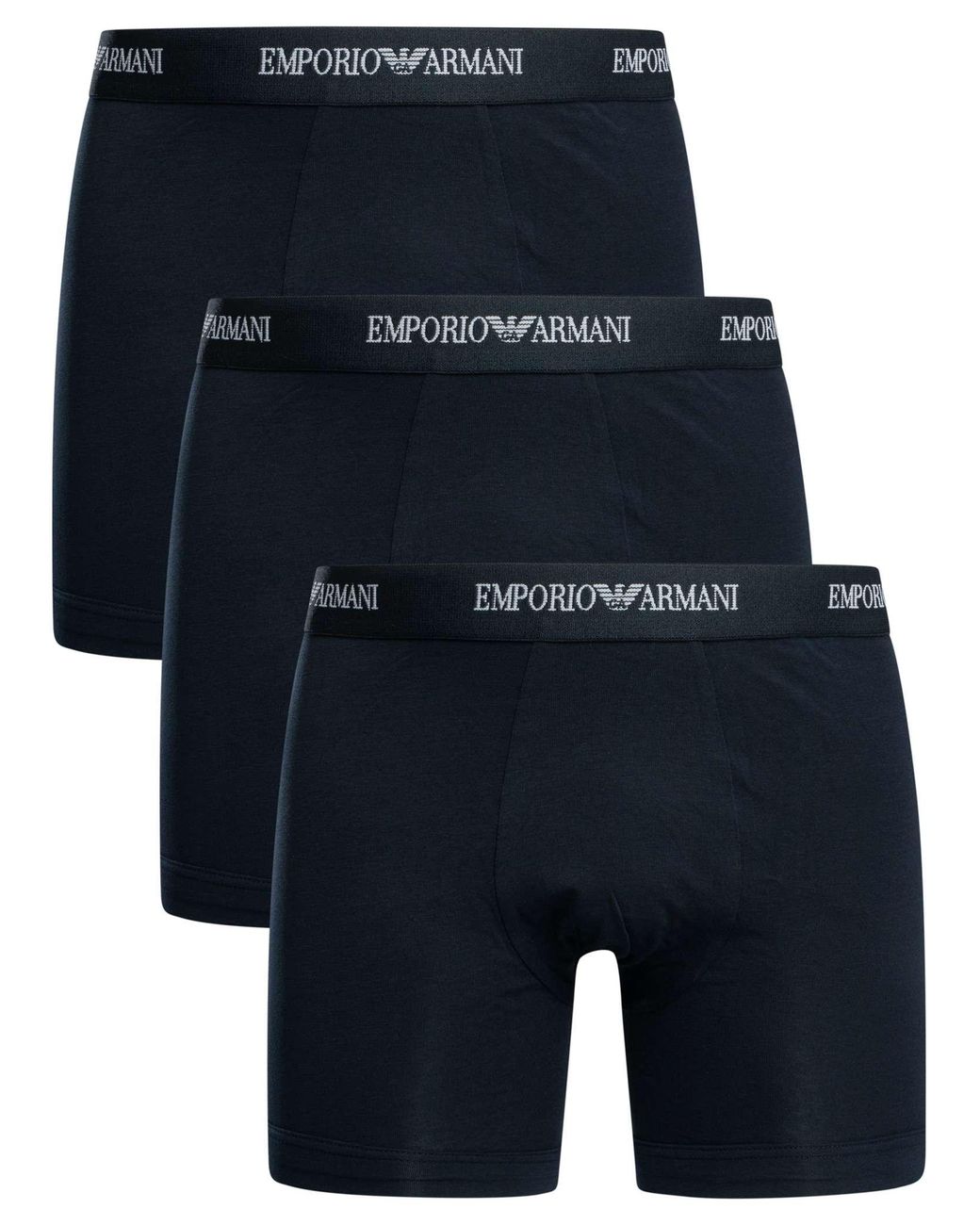 Emporio Armani Blue 3 Pack Stretch Boxer Briefs for men