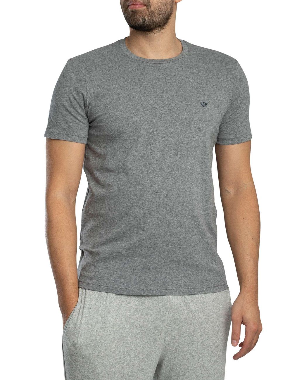 Emporio Armani Gray 2 Pack Lounge Crew T-Shirt for men