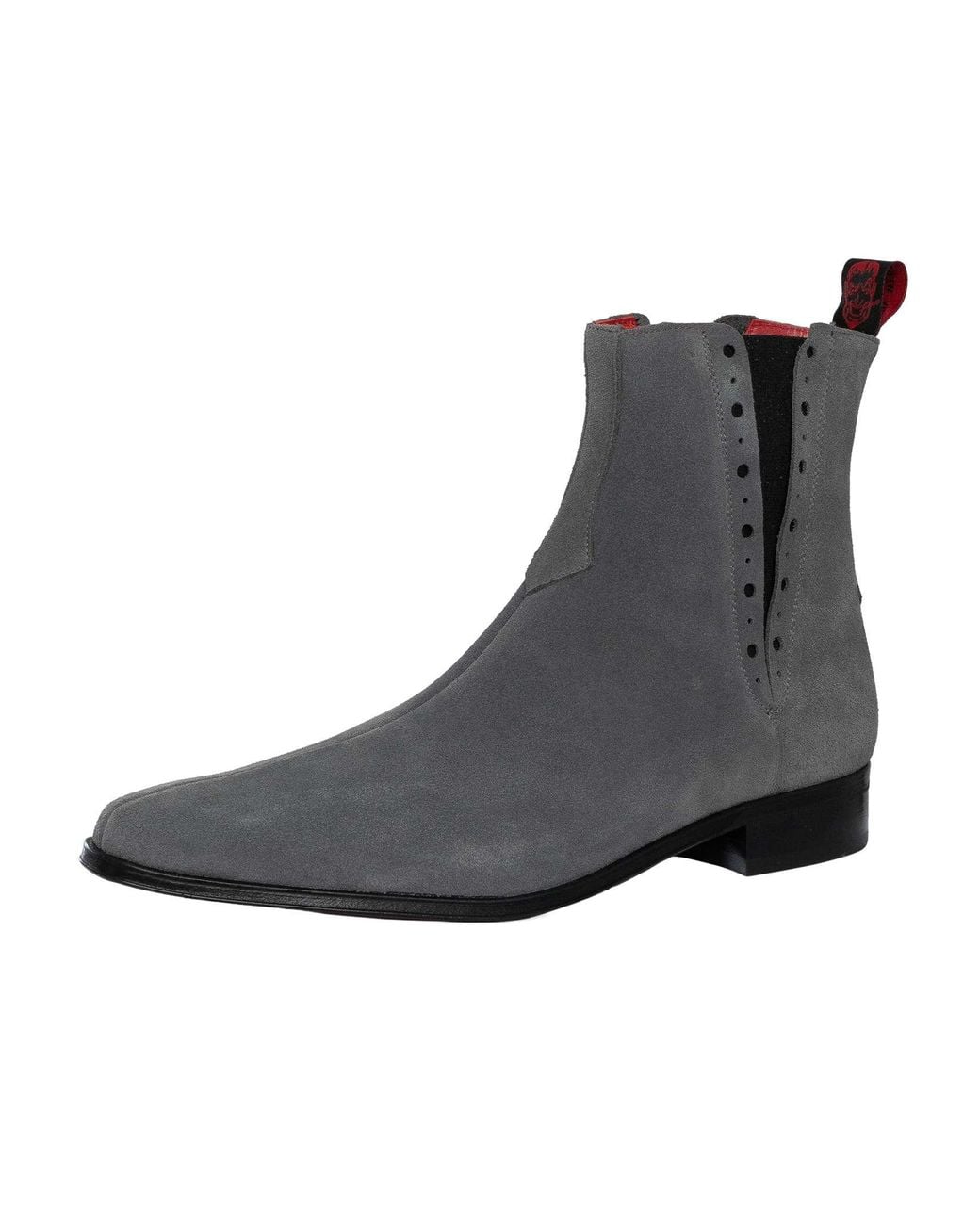 Jeffery West Gray Suede Chelsea Boots for men
