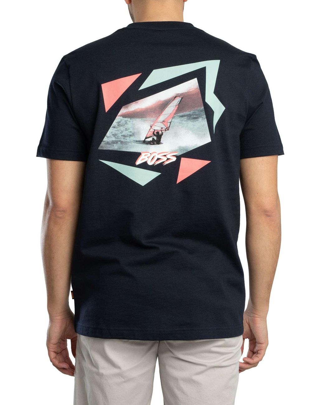 Boss Blue Te Movement Back Graphic T-Shirt for men