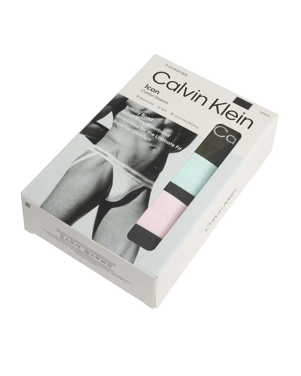 Calvin Klein Black 3 Pack Icon Jockstrap for men