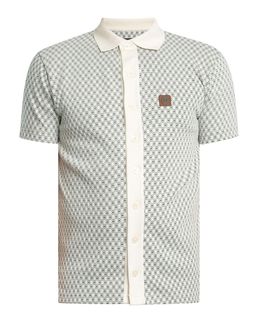 Trojan White Diamond Jacquard Polo Shirt for men