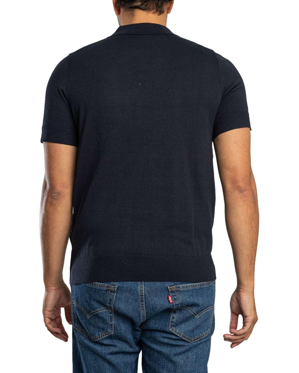 Lyle & Scott Blue Argyle Knitted Polo Shirt for men