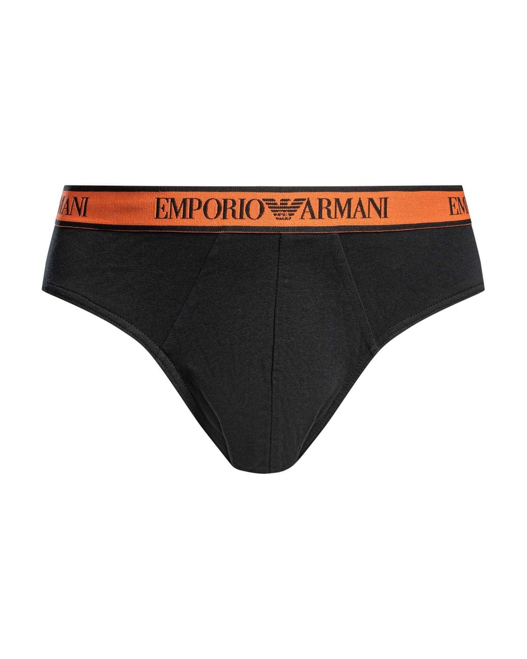 Emporio Armani Black 3 Pack Cotton Stretch Briefs for men