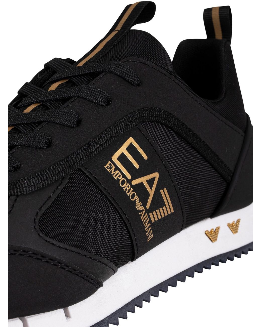 Emporio Armani Side Logo Synthetic Trainers in Black for Men | Lyst