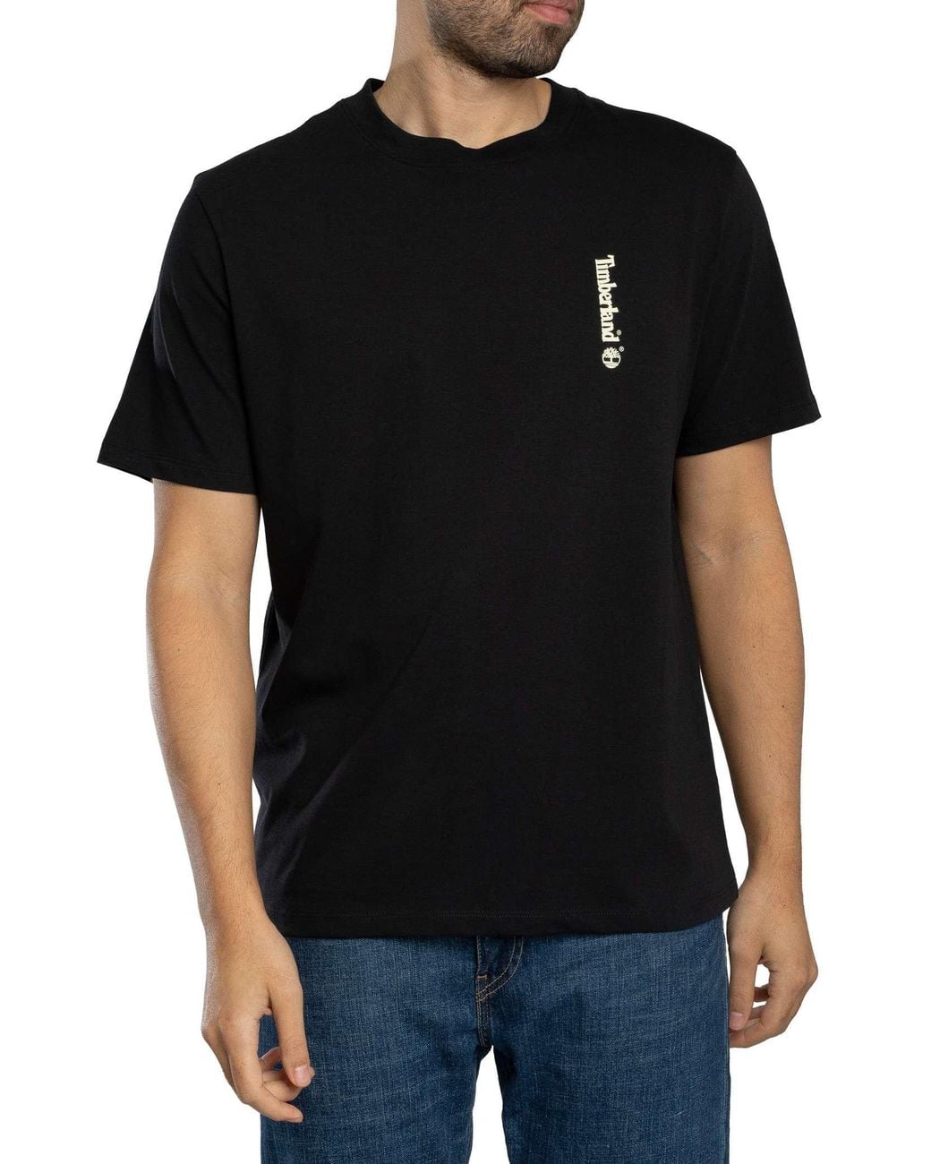 Timberland Black Oval Logo Back Graphic T-Shirt for men