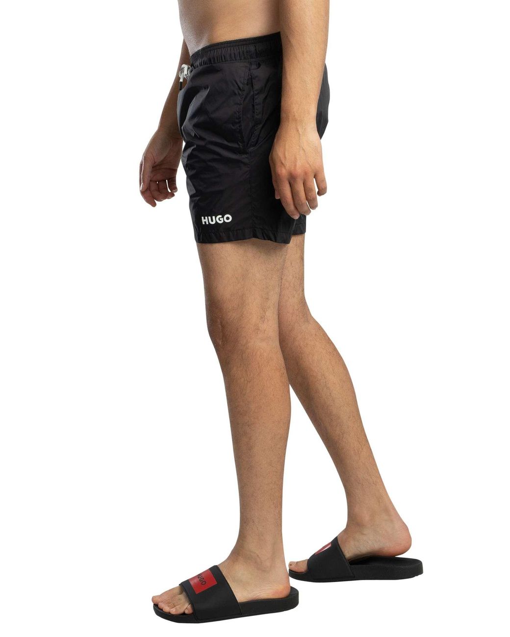 HUGO Black Haiti Swim Shorts for men