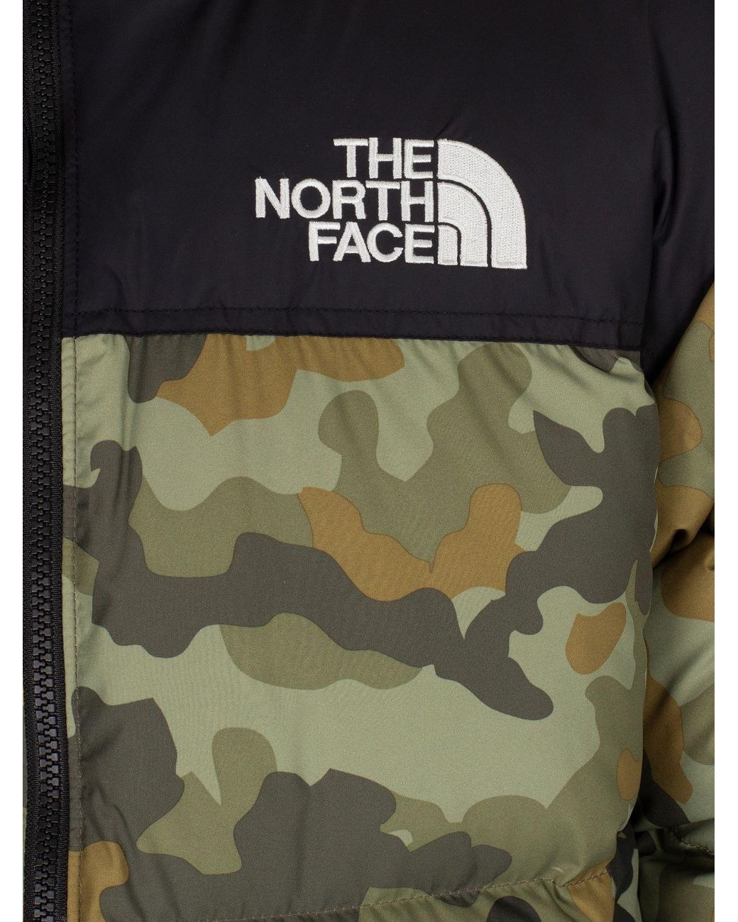 The North Face 1996 Camo Retro Nuptse Jacket Green for Men | Lyst