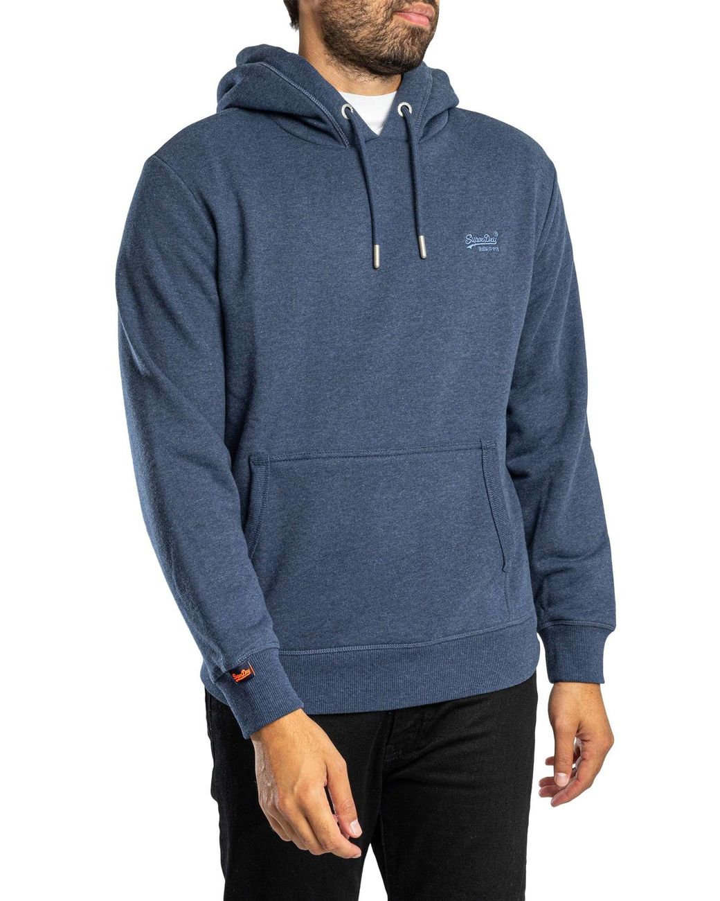 Superdry Blue Essential Logo Pullover Hoodie for men