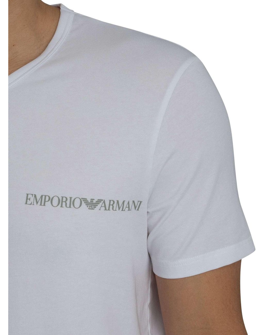 Emporio Armani Black 2 Pack Lounge V-Neck T-Shirt for men