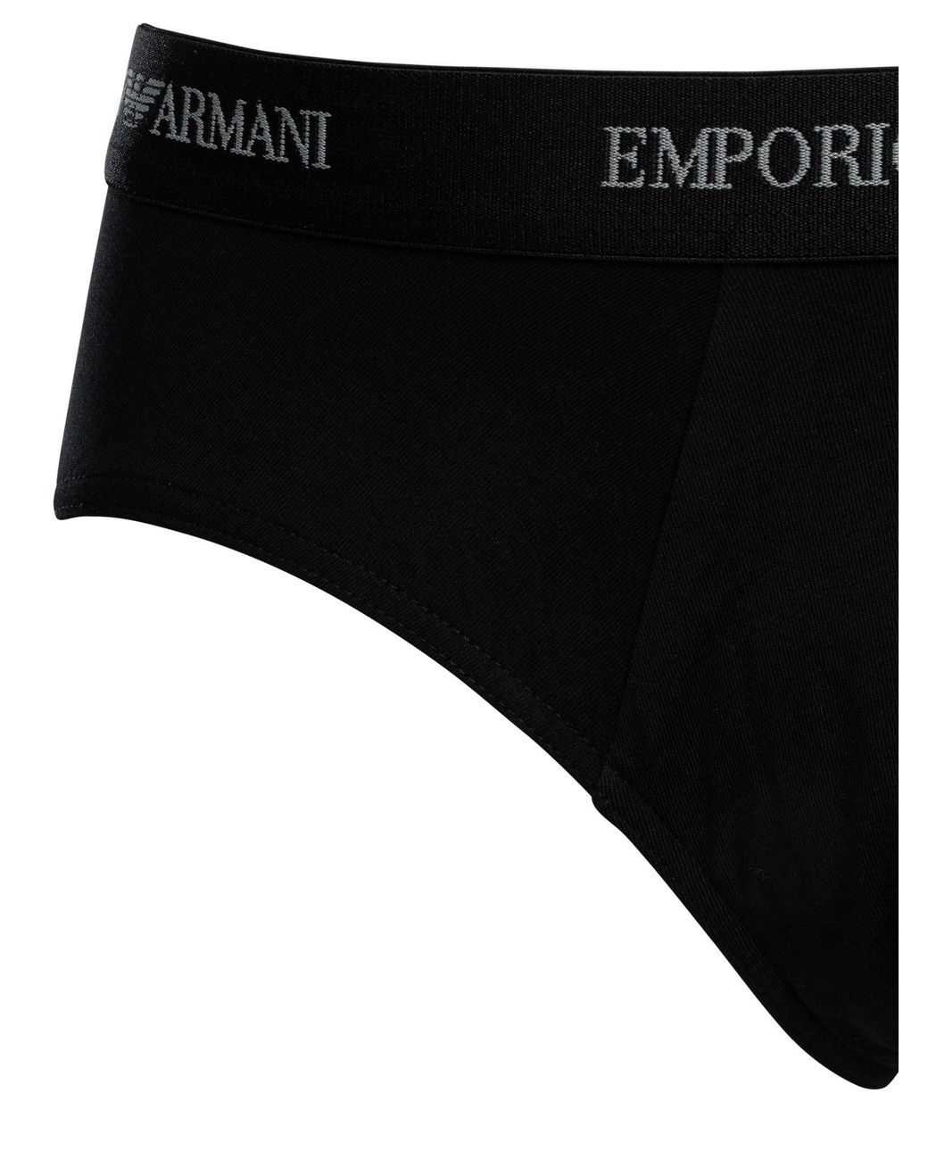 Emporio Armani Black 3 Pack Cotton Briefs for men