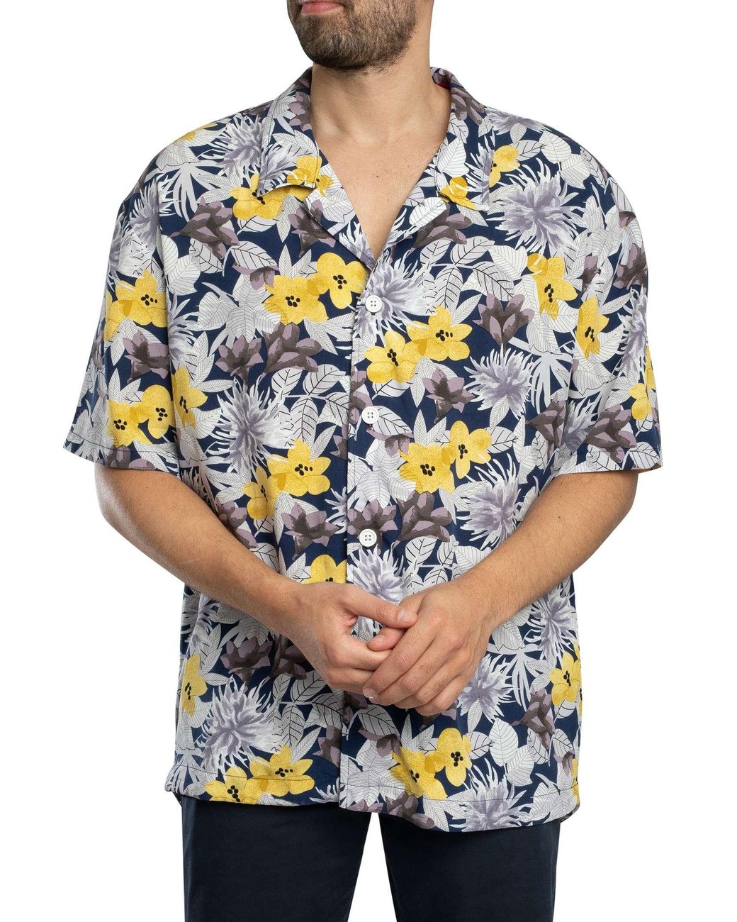 HUGO Gray Beach Relaxed Shirt for men