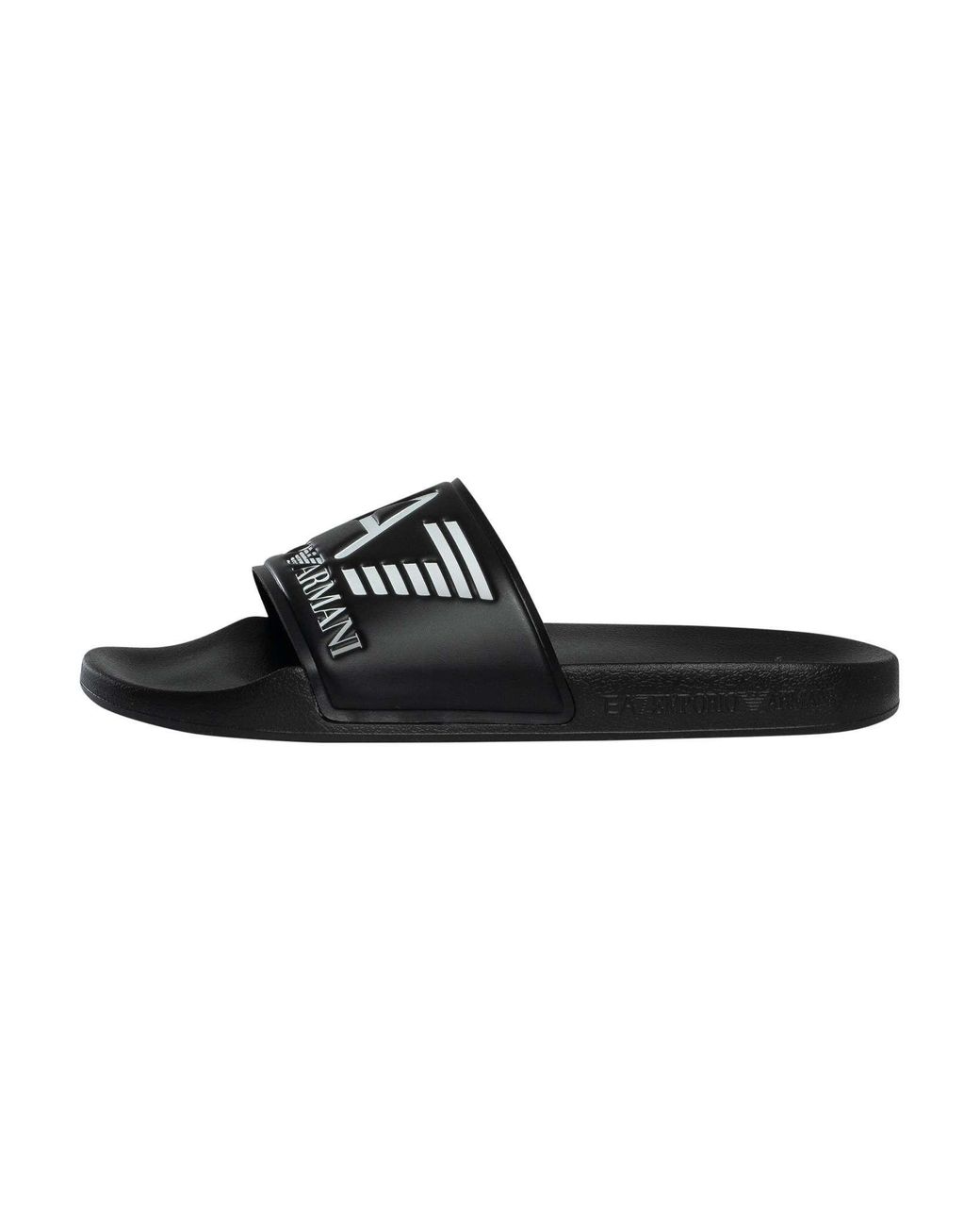 EA7 Black Scarpe Logo Sliders for men