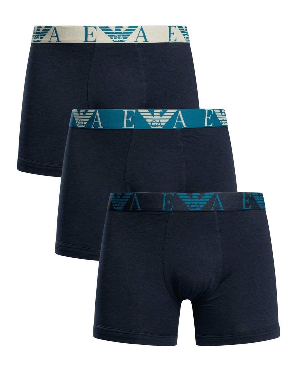 Emporio Armani Blue 3 Pack Boxer Briefs for men